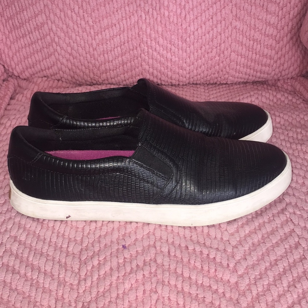 Dr Scholls memory foam black snakeskin